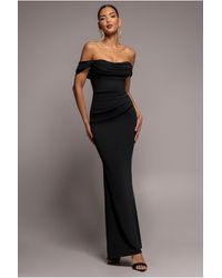 Goddiva - Off The Shoulder Cowl Neck Maxi Dress - Lyst