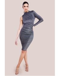 Goddiva - Open Back One Sleeve Lurex Midi - Lyst