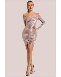 Goddiva - Off The Shoulder Ruched Mini - Lyst