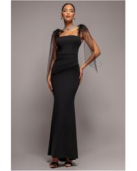 Goddiva - Scuba & Polka Mesh Bella Bow Multiway Maxi Dress - Lyst