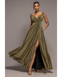 Goddiva - Crossover Lurex Glitter Maxi Dress - Lyst