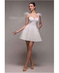 Goddiva - Scuba & Polka Mesh Bella Bow Multiway Skater Mini Dress - Lyst