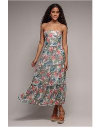 City Goddess - Bandeau Printed Maxi - Lyst