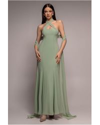 Goddiva - Multiway Cape Chiffon Sweetheart Maxi Dress - Lyst