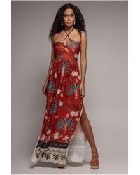 Goddiva - Printed Tie Back Maxi - Lyst