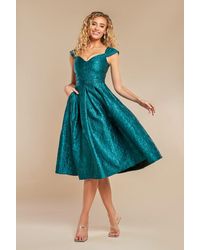 Goddiva - Crushed Satin Sleeveless A Line Midi Dress - Lyst