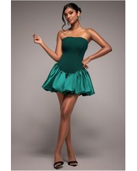 Goddiva - Corset Boobtube Babydoll Mini Dress - Lyst