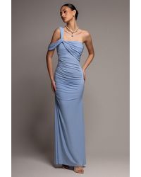Goddiva - One Shoulder Asymmetric Twist Maxi Dress - Lyst