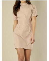 Natural Blumarine Synthetic Short Dress in Beige Womens Clothing Dresses Mini and short dresses 