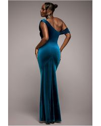 goddiva sequin cowl one shoulder maxi dress reviews Goddiva One Shoulder Sequin Maxi Dress in Green