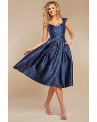 Goddiva - Crushed Satin Sleeveless A Line Midi Dress - Lyst