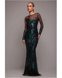 Goddiva - Long Sleeve Sequin Flame Maxi - Lyst