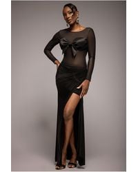 Goddiva - Asymmetric Gathered Front Split Maxi Skirt - Lyst