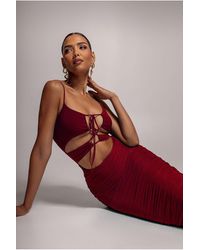 Goddiva - Cut Out Ruched Midi With Drawstring - Lyst