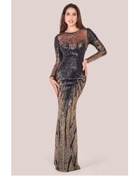 Goddiva - Long Sleeve Aztec Sequin Maxi - Lyst