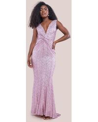 Goddiva - Twisted Front Sequin Maxi Dress - Lyst