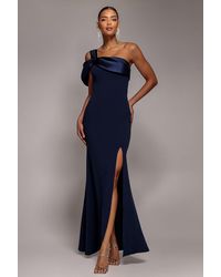 Goddiva - Satin Twist One Shoulder Maxi Dress - Lyst