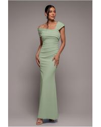 Goddiva - One Shoulder Scuba Crepe Evening Maxi Dress - Lyst