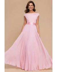 Goddiva - Cowl Neck Chiffon Maxi Dress - Lyst