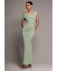 Goddiva - One Shoulder Asymmetric Scuba Crepe Maxi Dress - Lyst