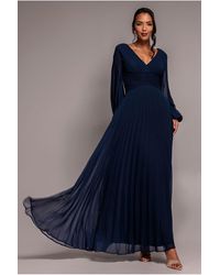 Goddiva - Balloon Sleeve Chiffon Maxi Dress - Lyst