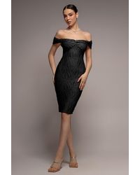 Goddiva - Front Knot Twist Midi Dress - Lyst