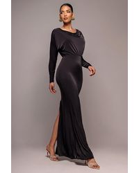 Goddiva - Reversible Blouson Kimono Sleeve Maxi Dress - Lyst