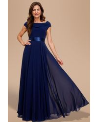 Goddiva - Cowl Neck Chiffon Maxi Dress - Lyst
