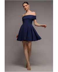 Goddiva - Strapless Crepe Skater Mini Dress - Lyst
