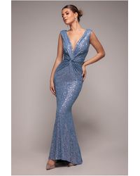 Goddiva - Twisted Front Sequin Maxi Dress - Lyst