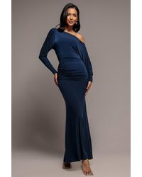Goddiva - Bat Wing Elasticated Side Gather Maxi Dress - Lyst