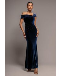 Goddiva - One Shoulder Velvet Maxi Dress - Lyst