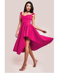 Goddiva - Scuba Crepe Maxi Dress - Lyst