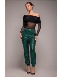 Goddiva - Sequin Cuffed Ankle Trouser - Lyst