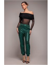 Goddiva - Sequin Cuffed Ankle Trouser - Lyst