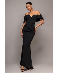 Goddiva - Off The Shoulder Draped Sleeve Maxi Dress - Lyst