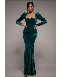 Goddiva - Flared Hem Ice Velvet Maxi - Lyst