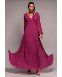 Goddiva - Balloon Sleeve Chiffon Maxi - Lyst