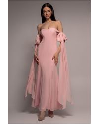 Goddiva - Multiway Cape Chiffon Sweetheart Maxi Dress - Lyst