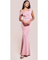 Goddiva - One Shoulder Scuba Maxi Dress - Lyst