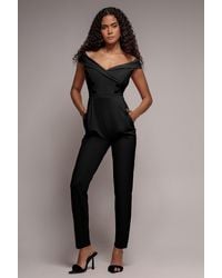 Goddiva - Bardot Wrap Sweetheart Neck Romper - Lyst