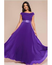 Goddiva - Cowl Neck Chiffon Maxi Dress - Lyst