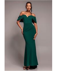 Goddiva - Off The Shoulder Draped Sleeve Maxi Dress - Lyst