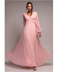 Goddiva - Balloon Sleeve Chiffon Maxi Dress - Lyst