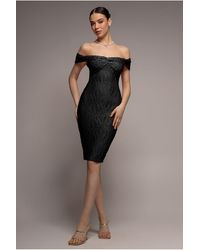 Goddiva - Front Knot Twist Midi Dress - Lyst
