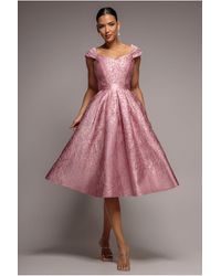 Goddiva - Crushed Satin Sleeveless A Line Midi Dress - Lyst