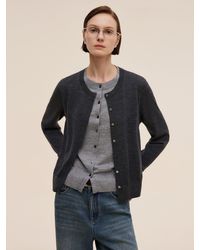 GOELIA - 100% Machine Washable Wool Faux Two-Piece Cardigan - Lyst