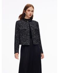 GOELIA - Wool Blend Round Neck Jacket - Lyst