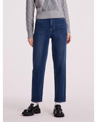 GOELIA - High-Waisted Ankle Length Tapered Denim Jeans - Lyst