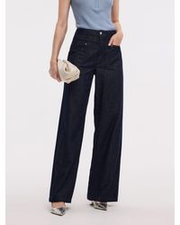 GOELIA - 100% Cotton Denim Straight Leg Jeans - Lyst